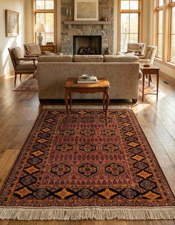 4' 11 x 6' 4 Hand Knotted Anatolian Oriental Wool Rug