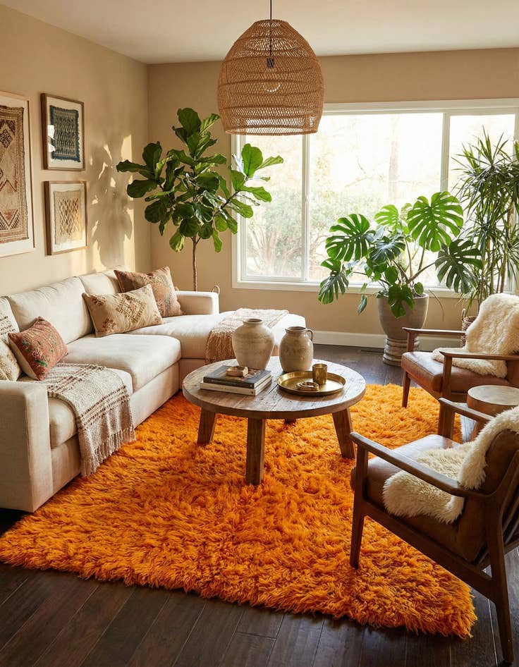 Detail image of 4' 9 x 6' 7 Hand Knotted Moroccan Wool Rug