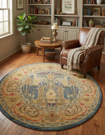 Navy Blue Sara Round Rug