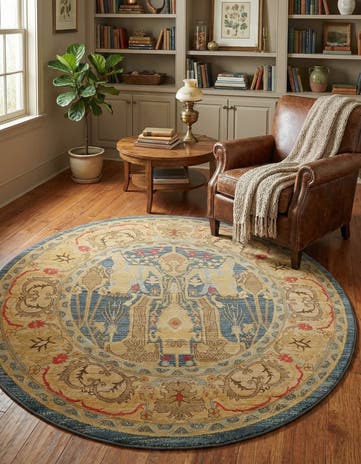 Navy Blue Sara Round Rug
