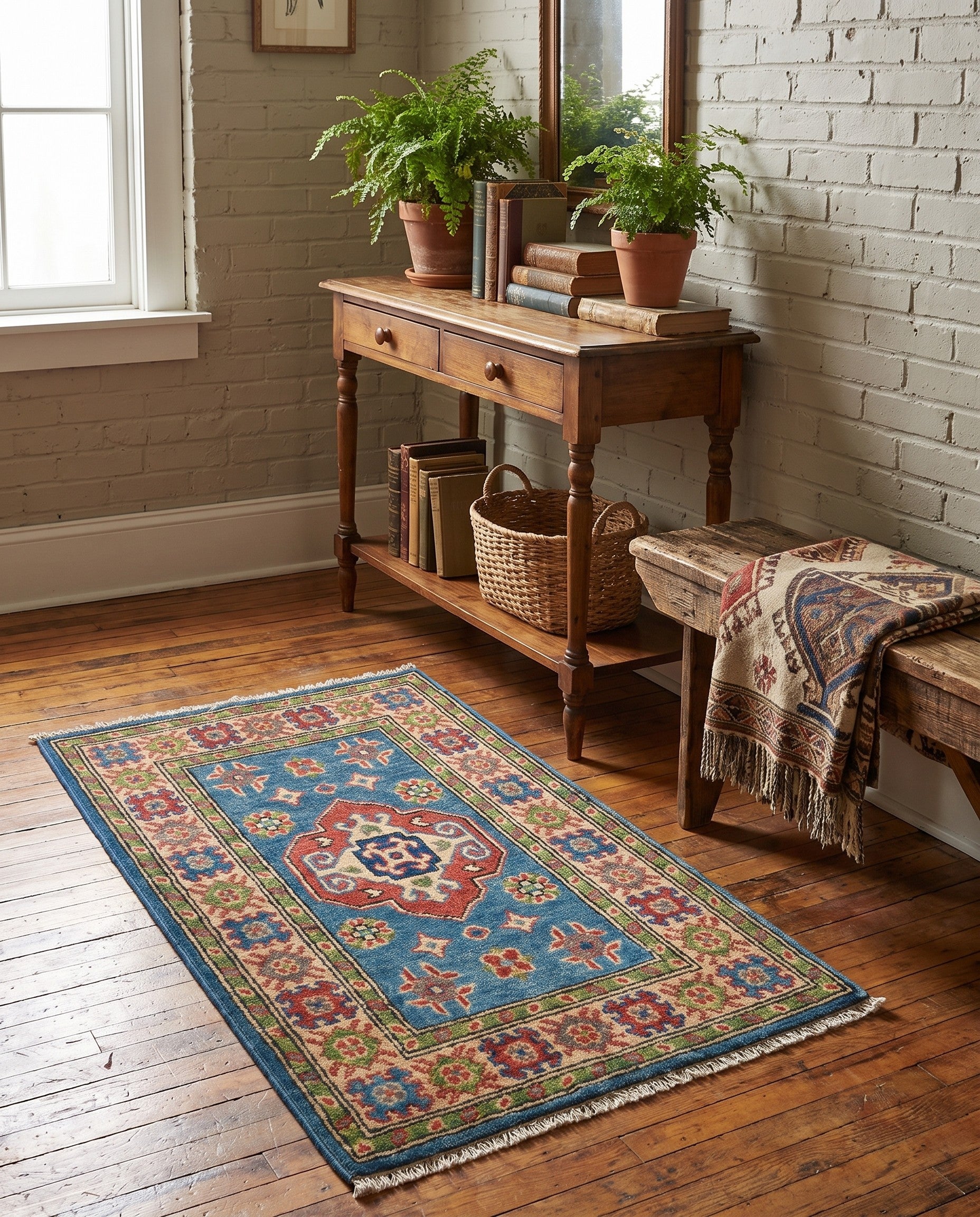 1' 11 x 3' 1 Hand Knotted Kazak Rug