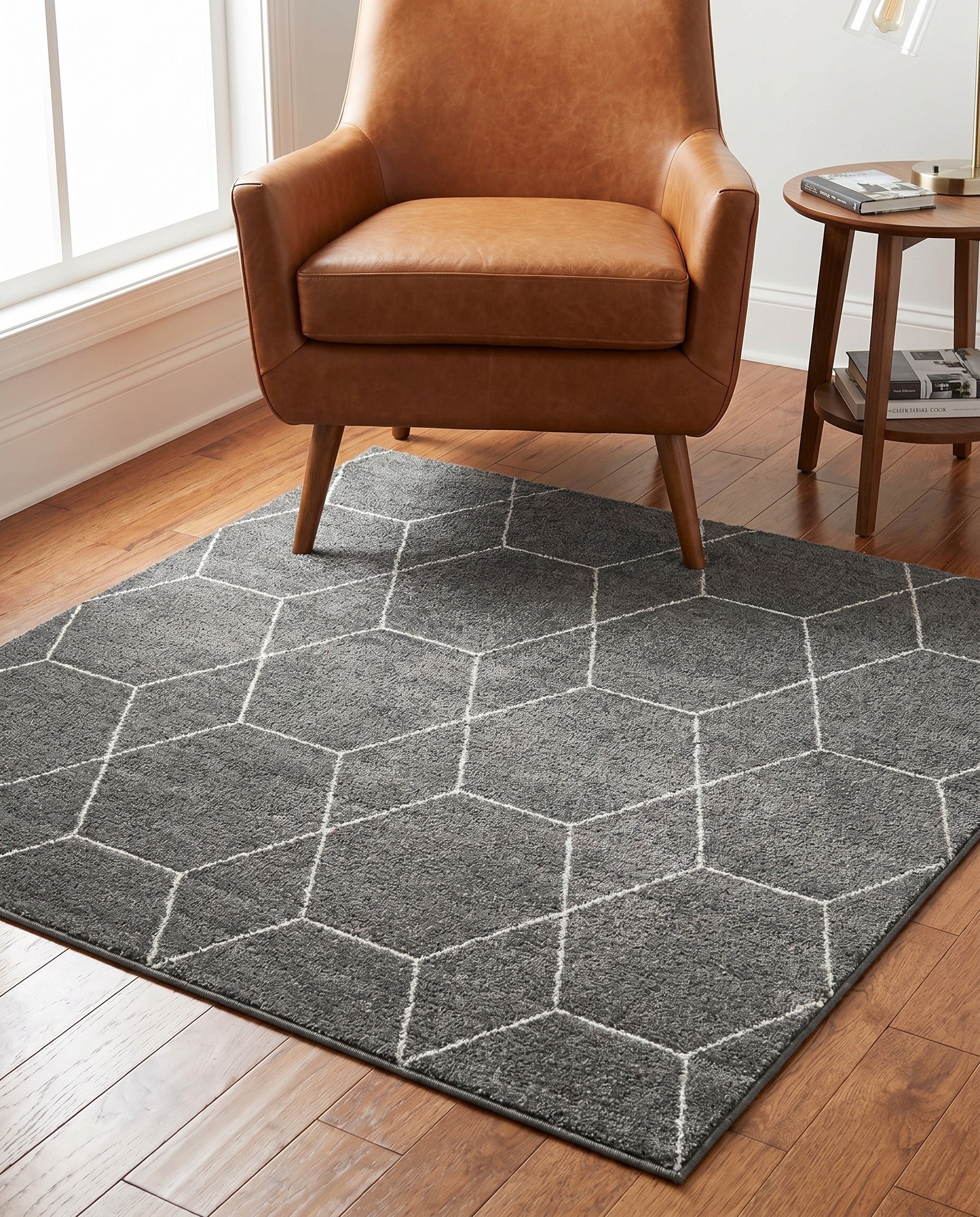 4' x 4' Trellis Frieze Square Rug