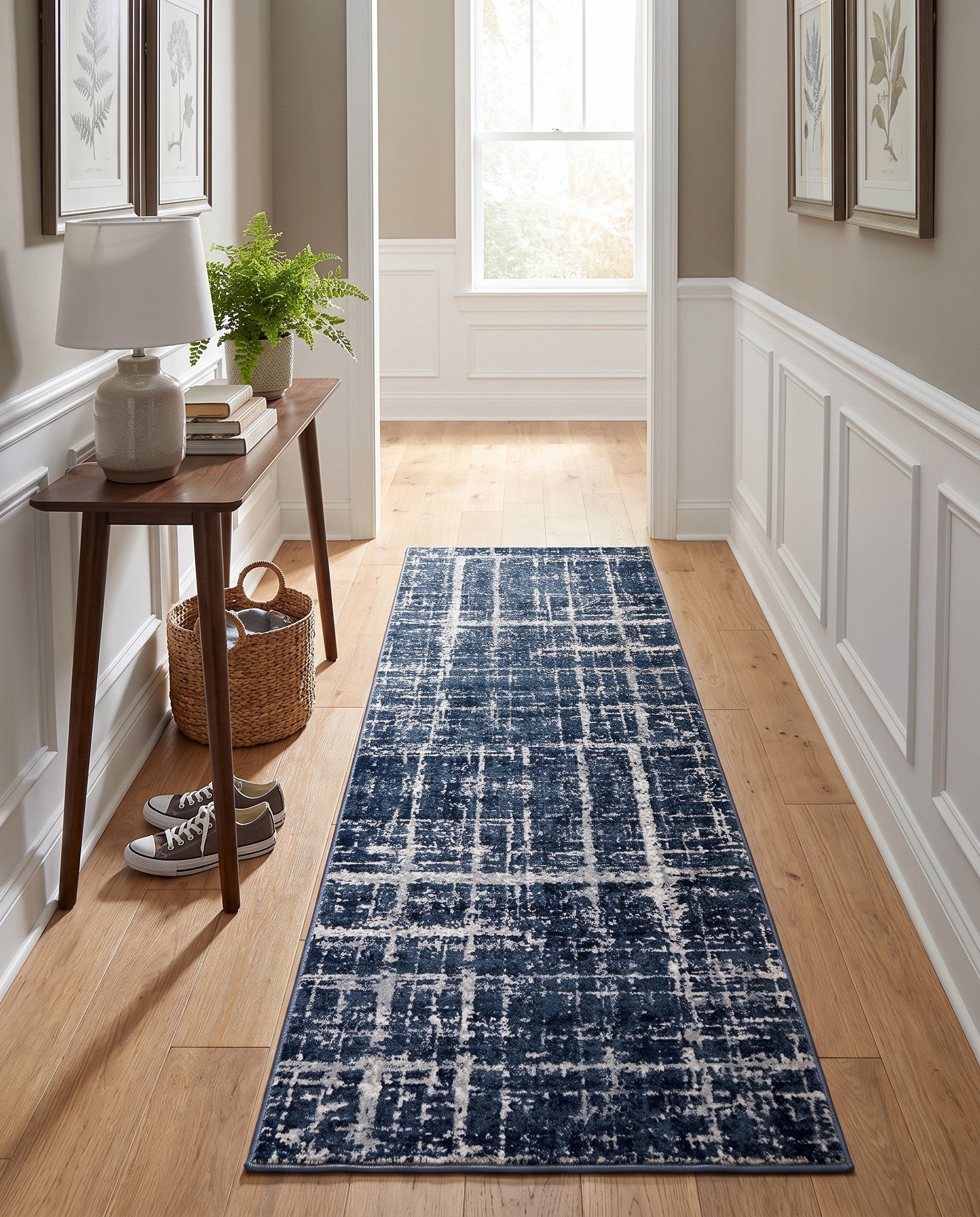 Jill Zarin Navy Blue Uptown Lexington Avenue Runner Rug
