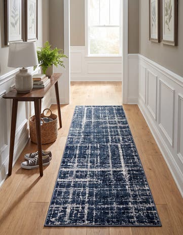 Jill Zarin Navy Blue Uptown Lexington Avenue Runner Rug