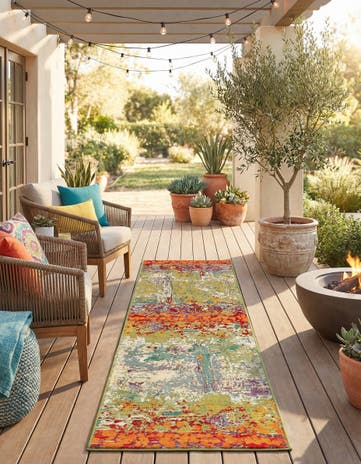 2' x 8' Easy-Clean Modern Indoor / Outdoor Runner Rug