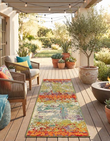 2' x 8' Easy-Clean Modern Indoor / Outdoor Runner Rug
