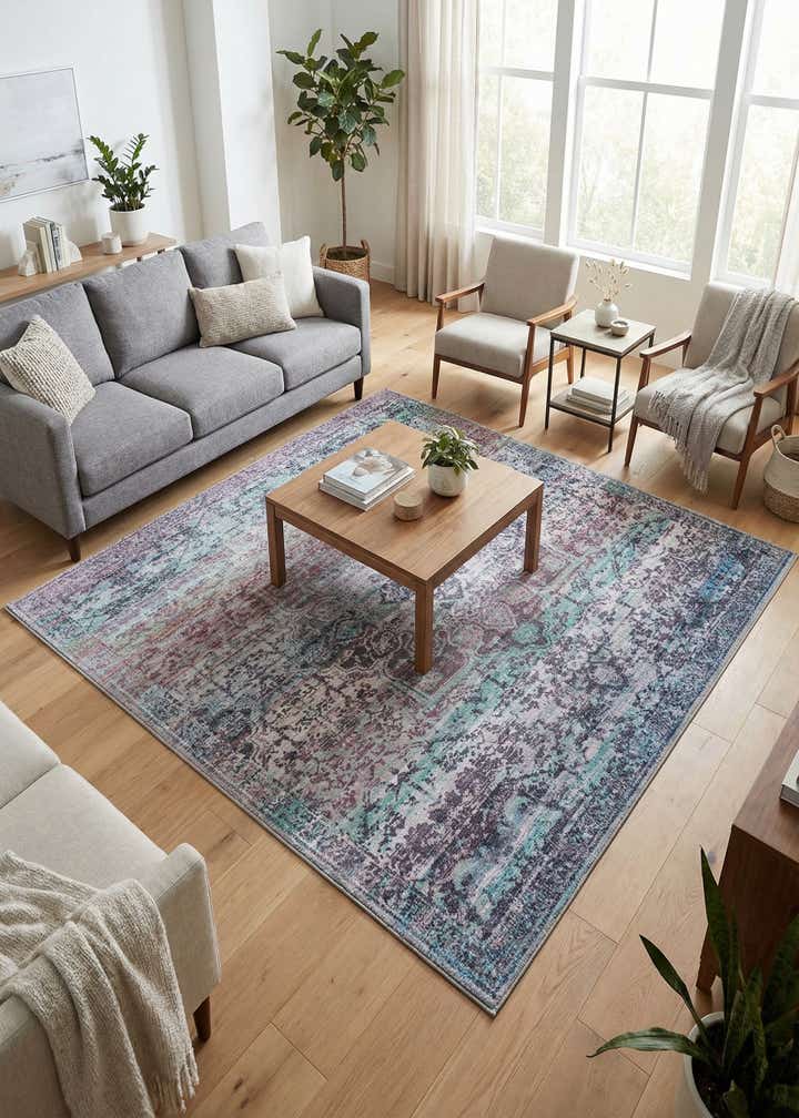 7' 3 x 7' 3 Washable Francesca Square Rug