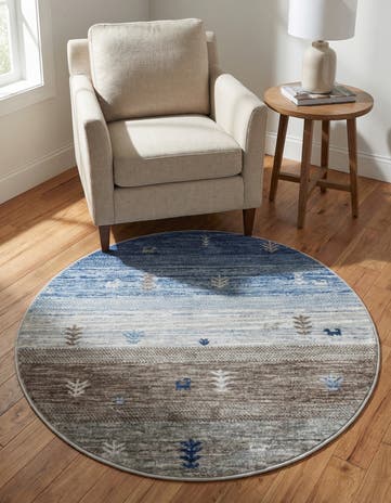 3' 3 x 3' 3 Gabbeh Round Rug