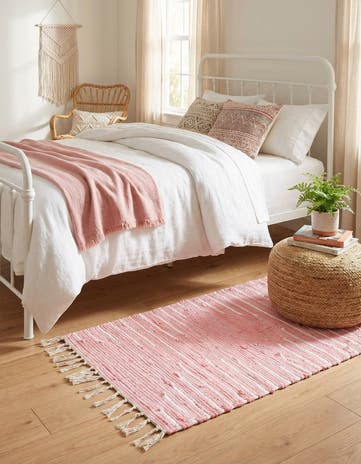 Rose Hand Woven Chindi Cotton Rug