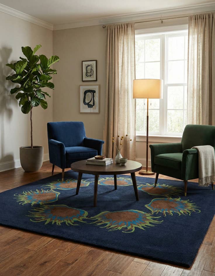 Detail image of 7' 6 x 7' 7 Luna Wool Square Rug