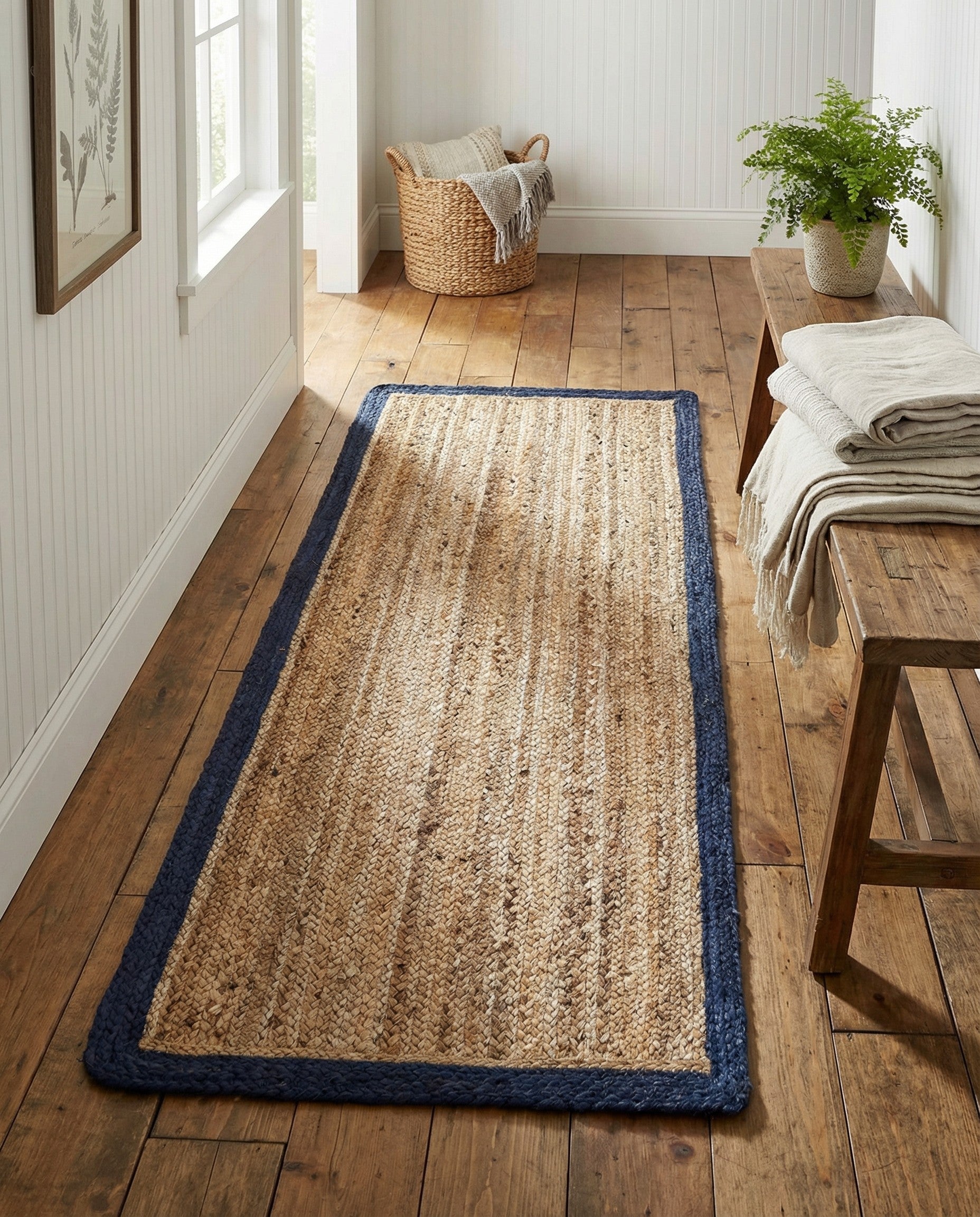 2' 7 x 6' 1 Handmade Braided Jute Runner Rug