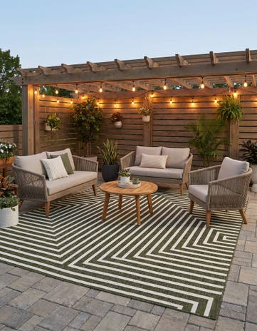 10' x 10' Easy-Clean Modern Indoor / Outdoor Square Rug