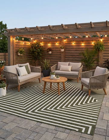 10' x 10' Easy-Clean Modern Indoor / Outdoor Square Rug