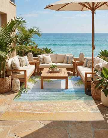 7' 10 x 10' Easy-Clean Coastal Indoor / Outdoor Rug