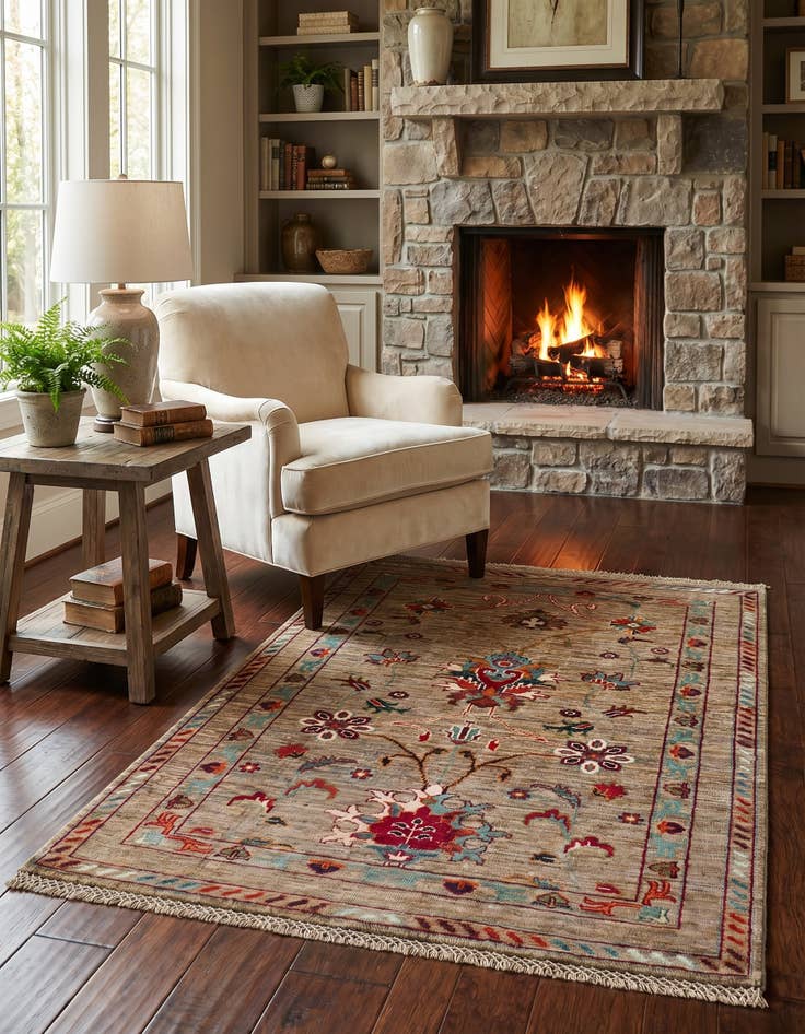 Detail image of 2' 11 x 4' 2 Hand Knotted Ariana Ziegler Rug