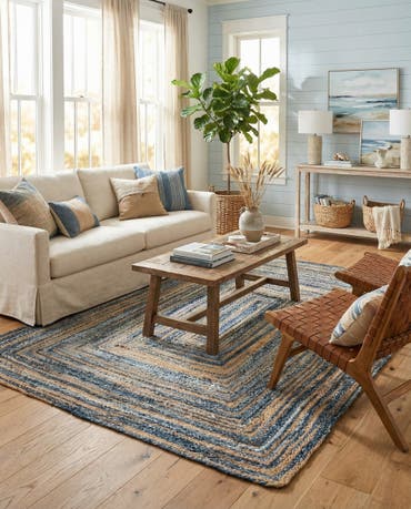  8' x 10'  Hand Braided Chindi Rug