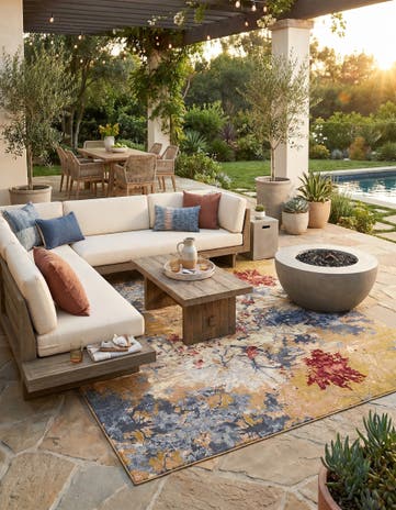 9' x 12' Easy-Clean Modern Indoor / Outdoor Rug