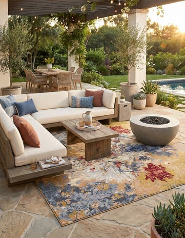 9' x 12' Easy-Clean Modern Indoor / Outdoor Rug