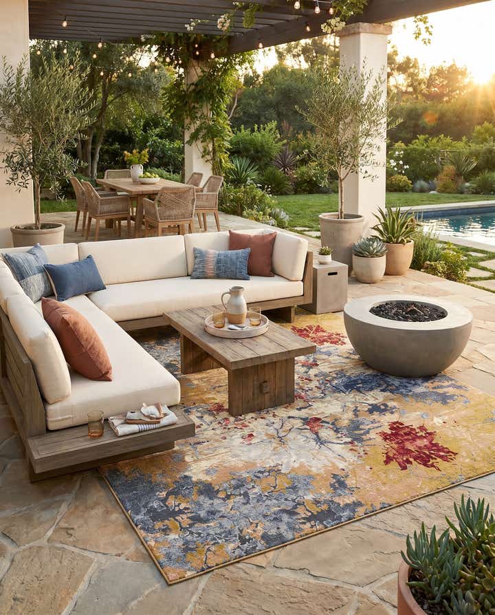 9' x 12' Easy-Clean Modern Indoor / Outdoor Rug