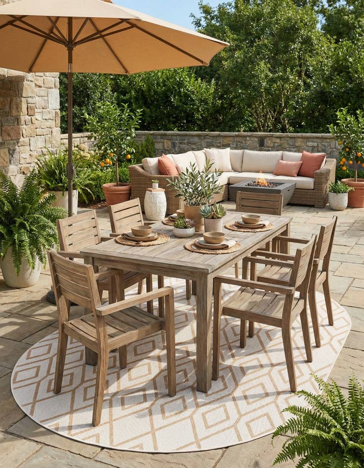 Detail image of 5' 3 x 8' Easy-Clean Jill Zarin Turks and Caicos Indoor / Outdoor Oval Rug