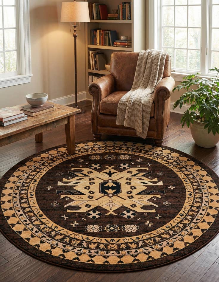 Detail image of 7' 10 x 7' 10 Heriz Design Round Rug