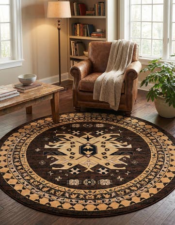 7' 10 x 7' 10 Heris Round Rug