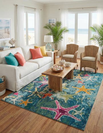Navy Blue Washable Capri Rug