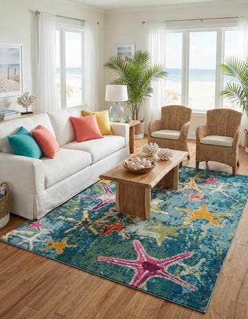 Navy Blue Washable Capri Rug