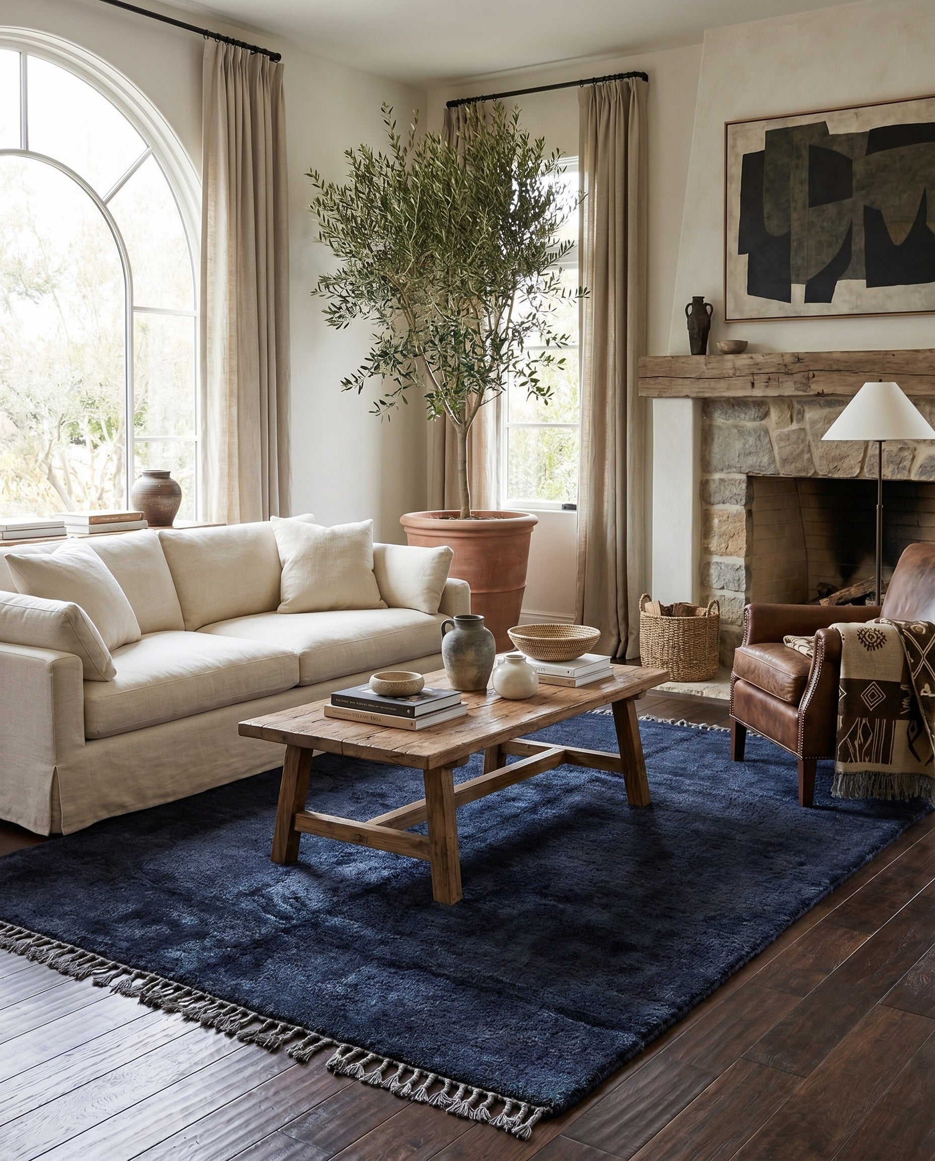 5' 6 x 8' Hand Knotted Moroccan Wool Rug