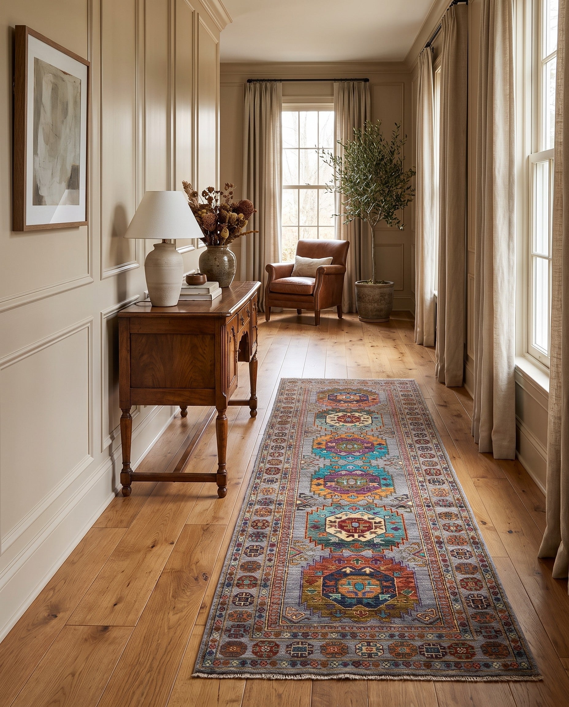 2' 9 x 8' 8 Hand Knotted Ariana Ziegler Runner Rug