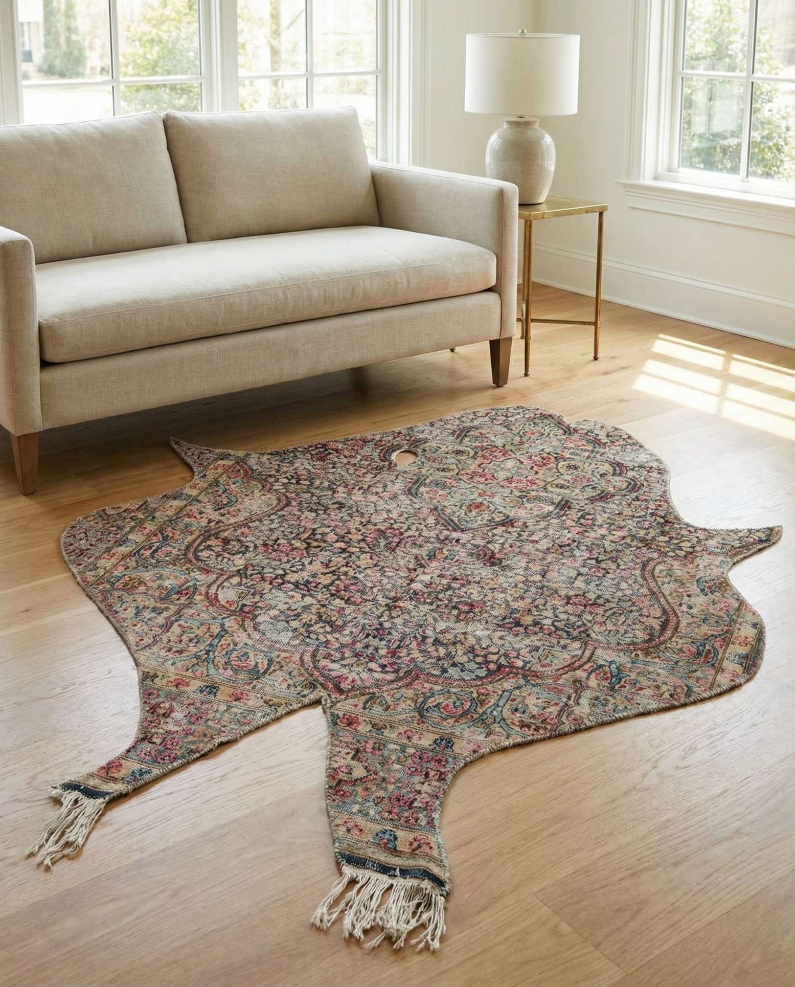4' 7 x 6' Hand Knotted Ultra Vintage Persian Wool Rug