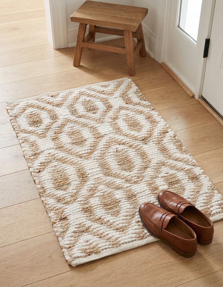 2' x 3' 1 Hand Woven Chindi Jute Rug