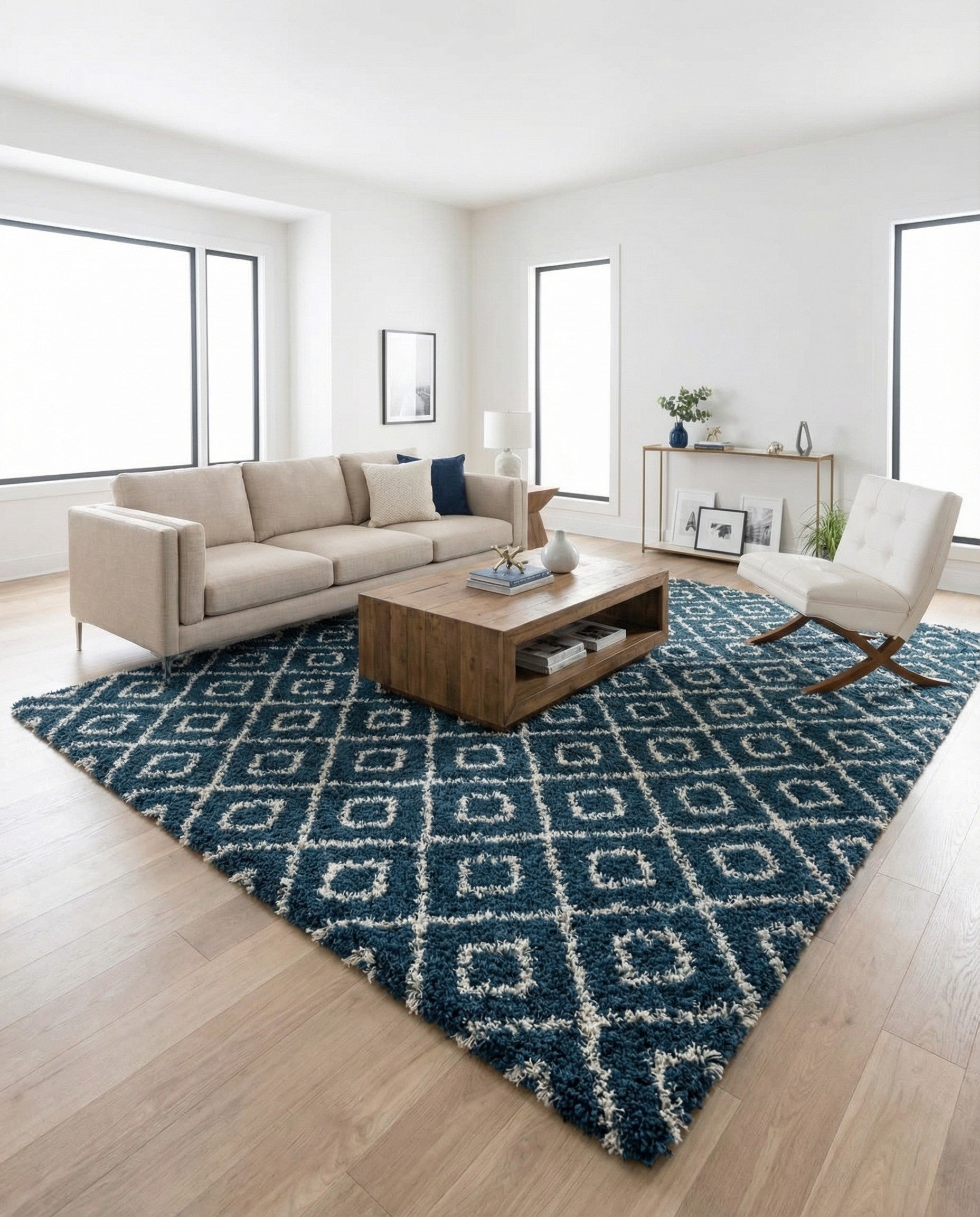  10' 8 x 14' Lattice Shag Rug