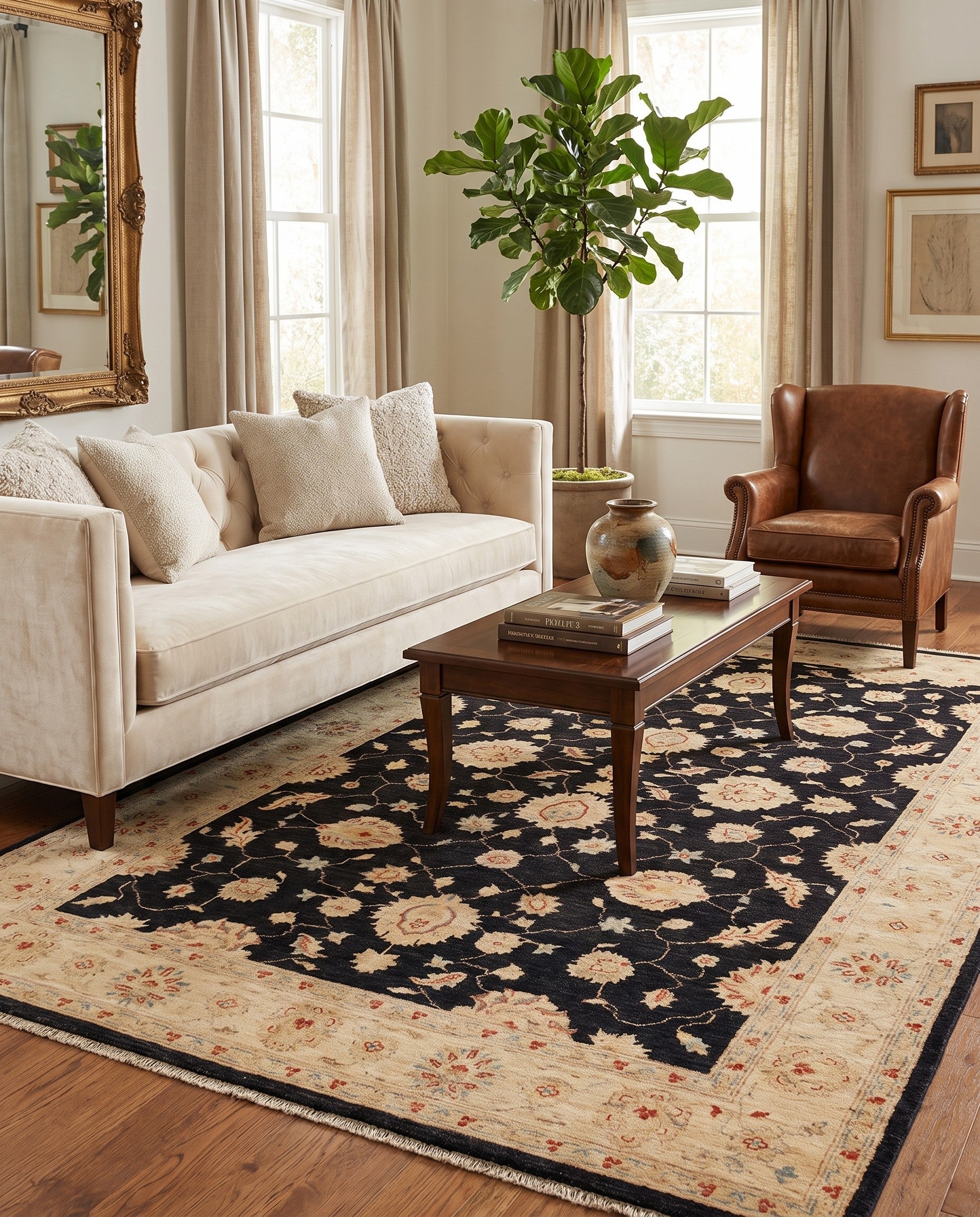 5' 6 x 8' 1 Hand Knotted Ziegler Rug