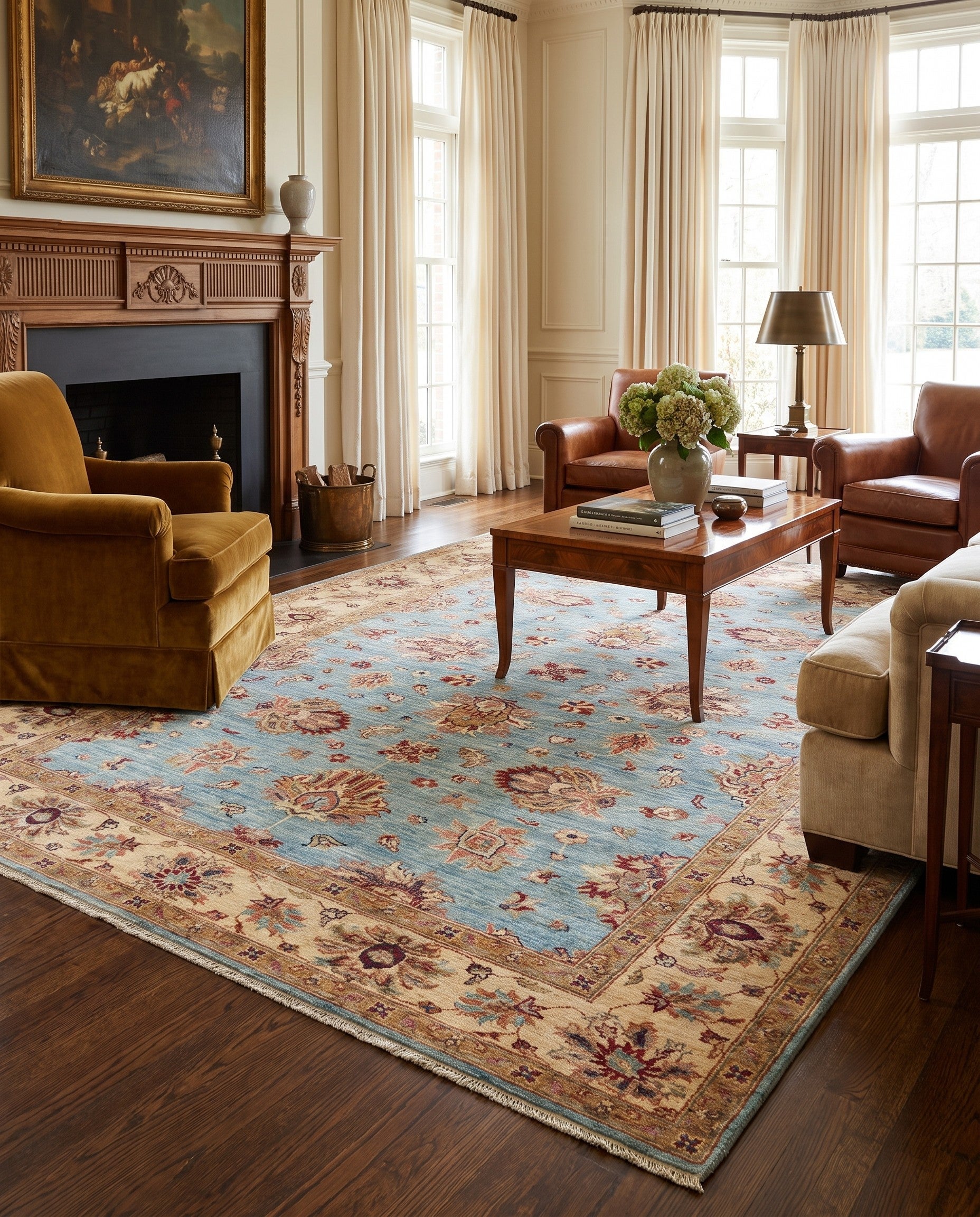 5' 9 x 7' 5 Hand Knotted Ziegler Rug