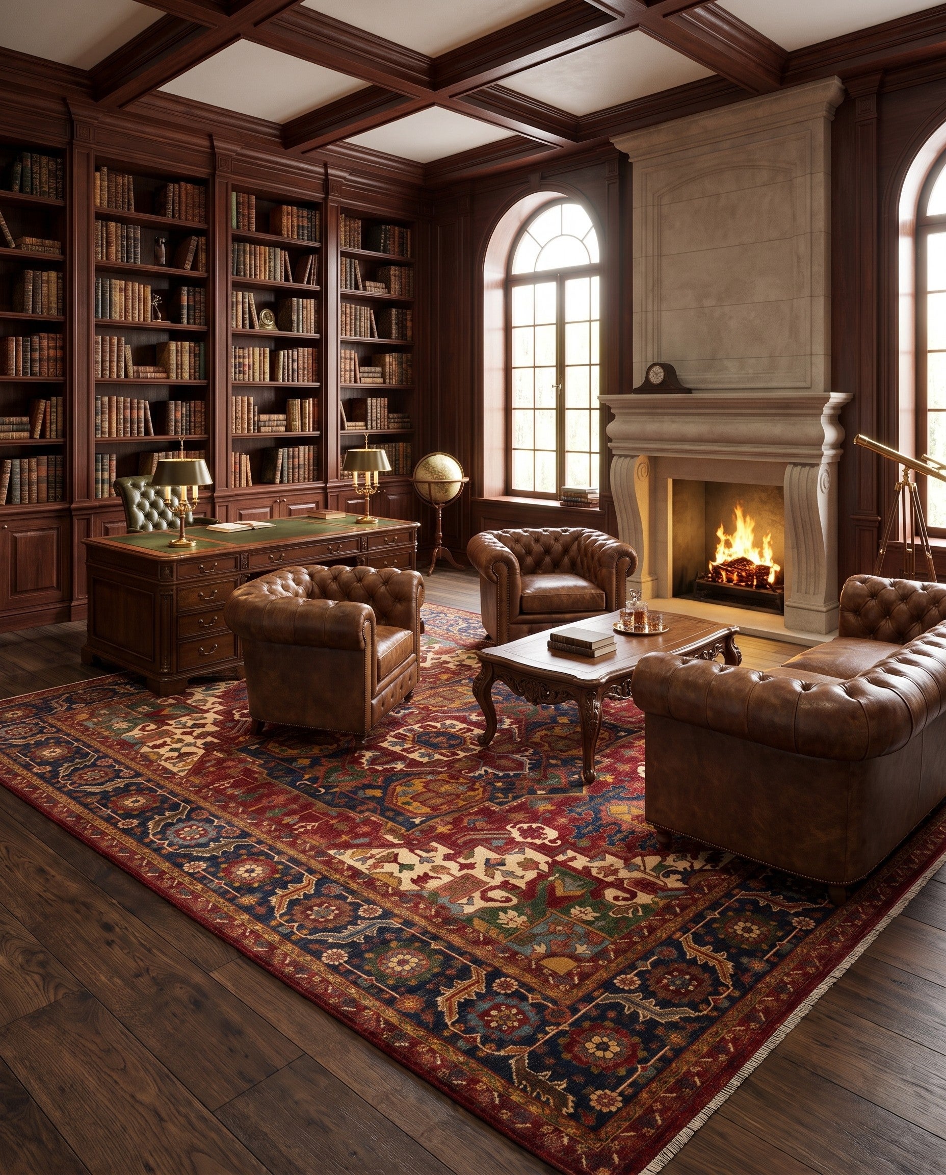 10' x 13' 8 Hand Knotted Heriz Rug