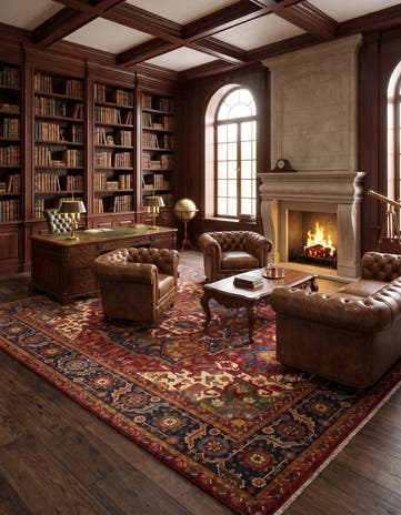 10' x 13' 8 Hand Knotted Heriz Rug