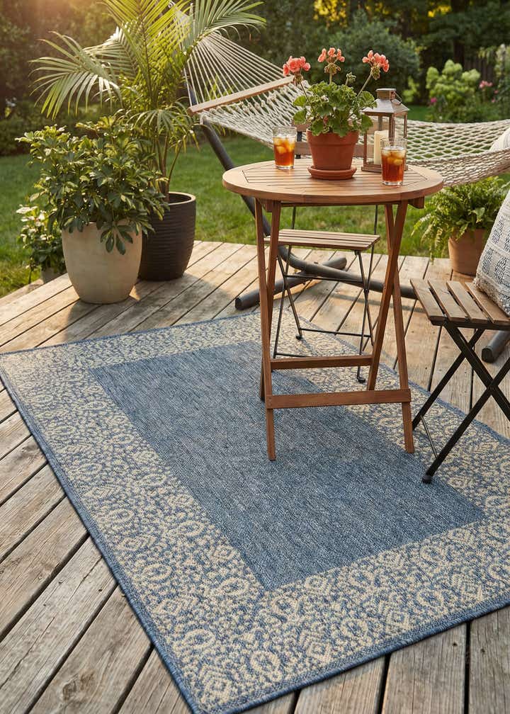 3' x 5' 3 Easy-Clean Border Indoor / Outdoor Rug