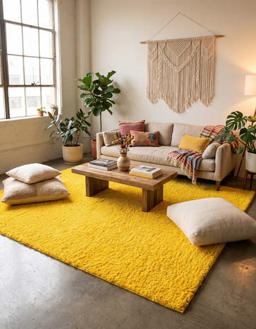 7' 10 x 7' 10 Solid Shag Square Rug