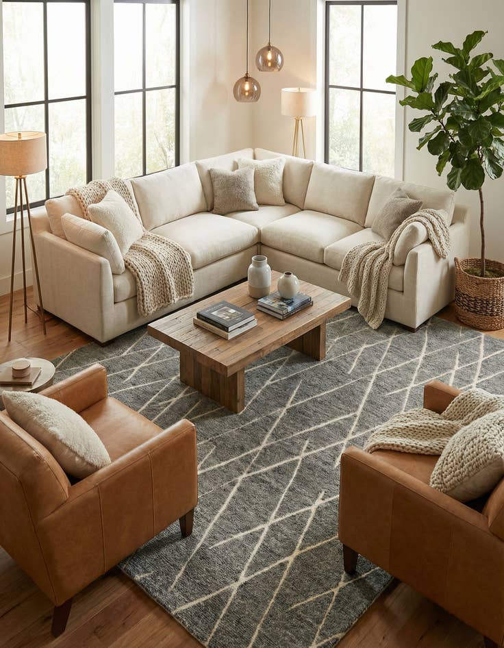 Detail image of 12' x 12' Atlas Moroccan Wool Square Rug