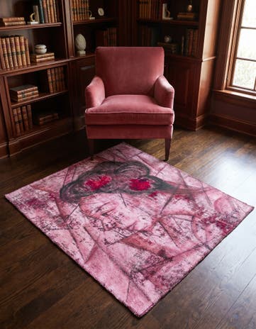 3' 9 x 4' 2 Hand Knotted Ultra Vintage Persian Wool Square Rug