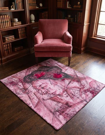 3' 9 x 4' 2 Hand Knotted Ultra Vintage Persian Wool Square Rug