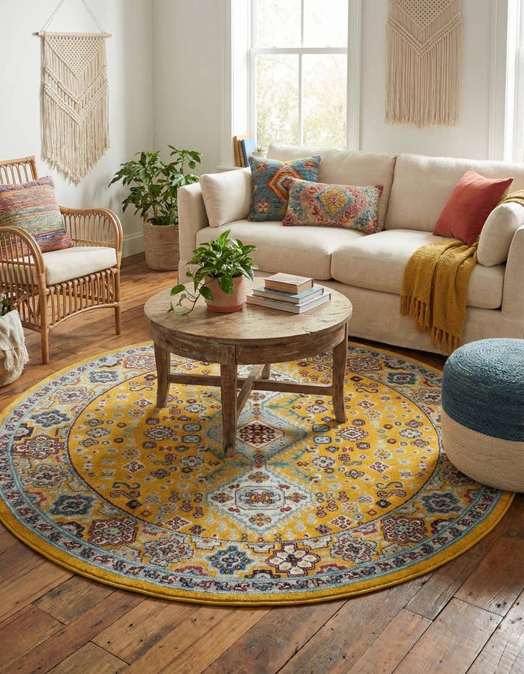 Detail image of 5' 3 x 5' 3 Kamala Washable Round Rug