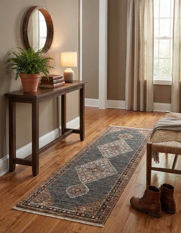 Blue Grand Tradition Runner Rug