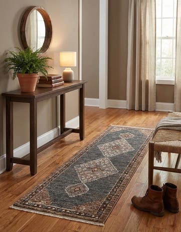 Blue Grand Tradition Runner Rug