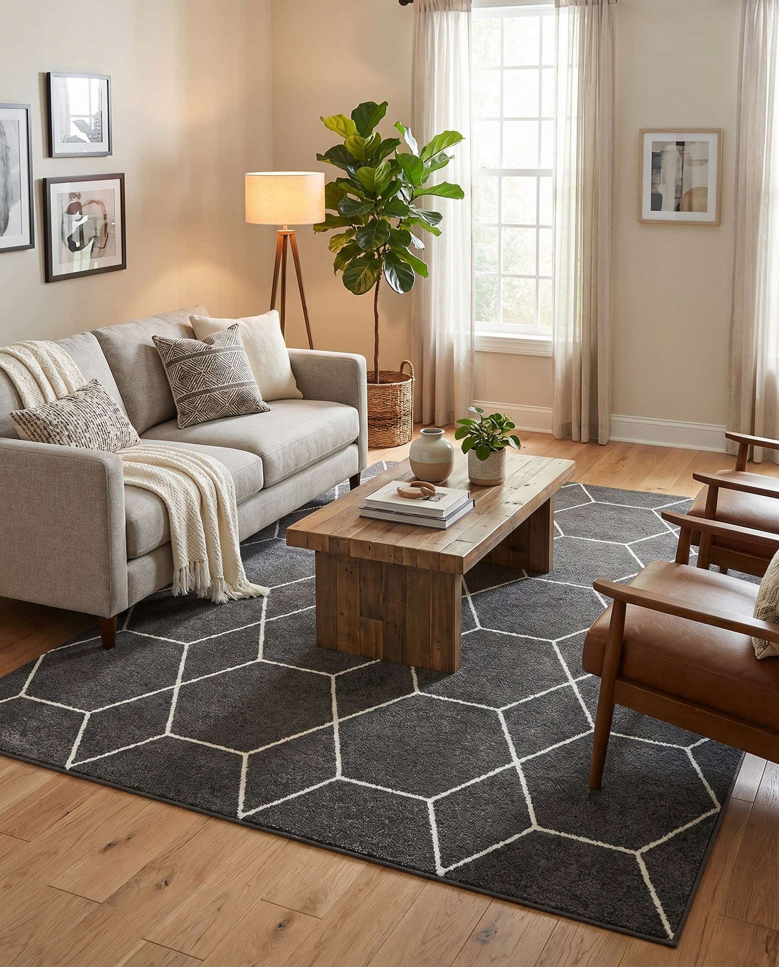 7' x 10' Lattice Frieze Rug