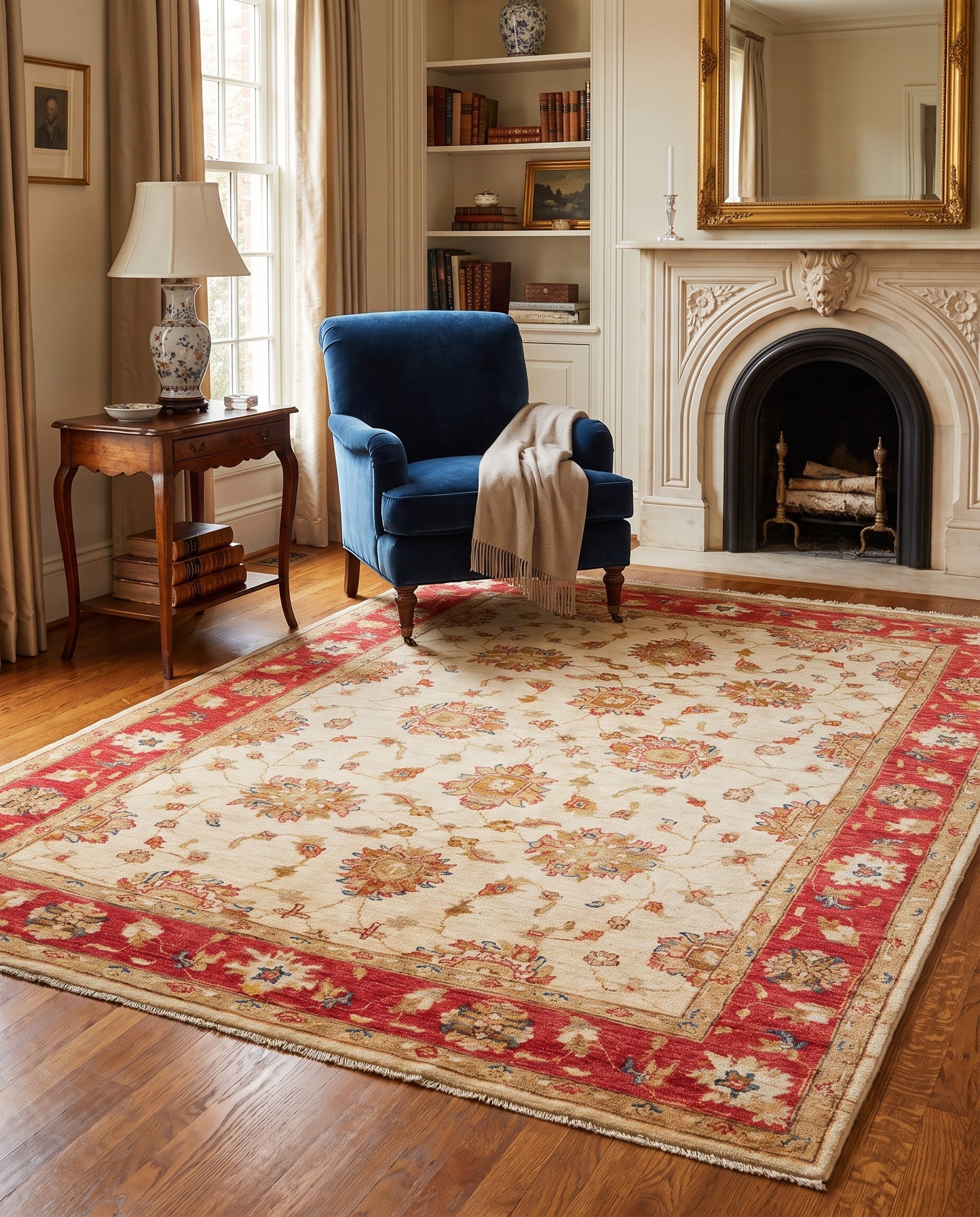 4' 9 x 6' 1 Hand Knotted Ziegler Rug