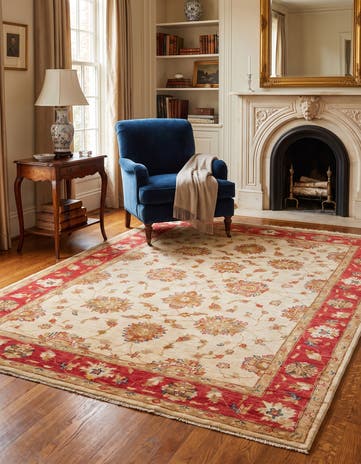 4' 9 x 6' 1 Hand Knotted Ziegler Rug