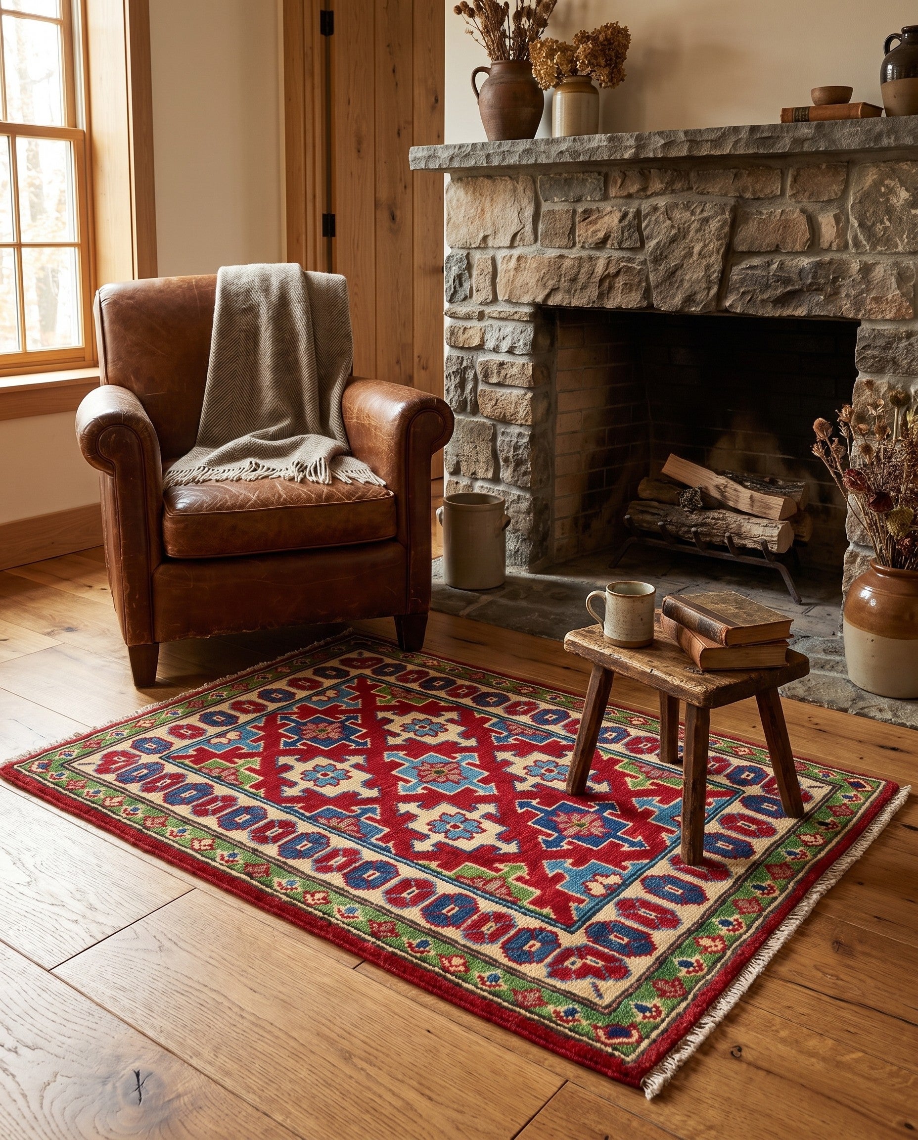 2' 1 x 3' Hand Knotted Kazak Rug
