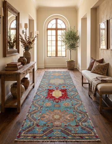2' 9 x 10' 1 Hand Knotted Kazak Runner Rug